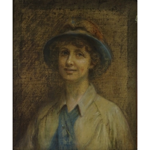 1409 - Alexina Macritchie (fl. 1885 - 1932), coloured pastels on canvas, portrait of a woman, 24