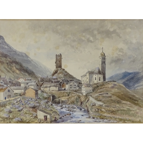 1414 - Attributed to Evelyn Rimington (Exh. 1897 - 1939), watercolour, view of the Basilica of the Fourteen... 