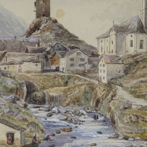 1414 - Attributed to Evelyn Rimington (Exh. 1897 - 1939), watercolour, view of the Basilica of the Fourteen... 