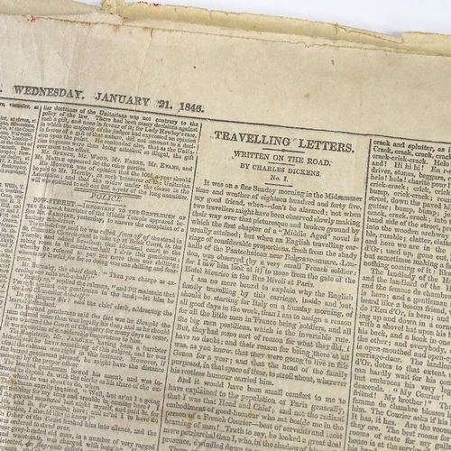 77 - Charles Dickens, The Daily News Number One, London (William Bradbury) Wednesday 21st January 1846, b... 