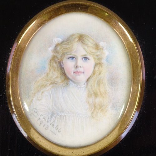 15 - A group of 19th and 20th century miniature watercolour portraits and frames, including a watercolour... 