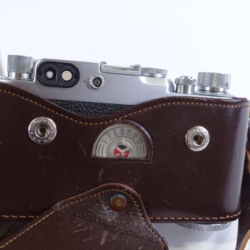 2 - A Leica 111G camera, circa 1958, serial no. 968523, with original Leica lens, leather case, original... 