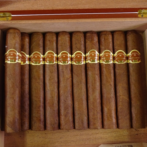 62 - Small humidor, containing 11 San Cristibal De La Habana La Fuerza