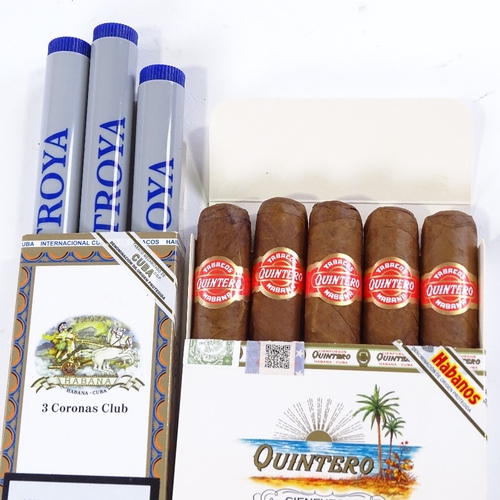 94 - Box of 3 Troya Coronas Club cigars, and a box of Quintero Favoritas x 5 (8)