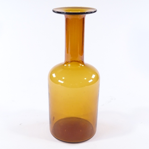 124 - Holmegaard Denmark, a large amber glass vase by Otto Brauer, height 30cm