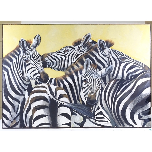 1366 - Clive Fredriksson, oil on canvas, zebra, 32