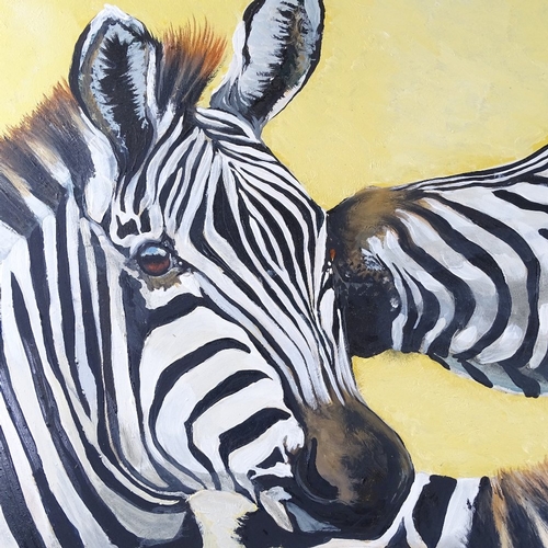 1366 - Clive Fredriksson, oil on canvas, zebra, 32