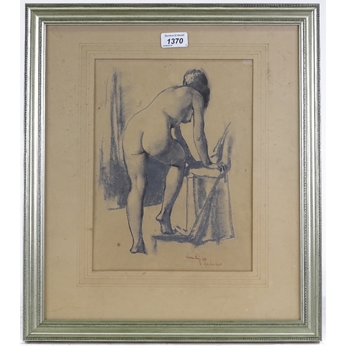 1370 - William Dring, crayon, female nude, signed and dated 1938, 12