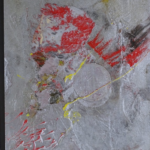 1376 - Acrylic on board, abstract composition, signed Xavier 96, 18