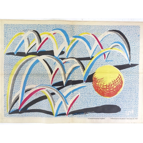 1380 - David Hockney, colour print, a bounce for Bradford, 1987, sheet size 16.5