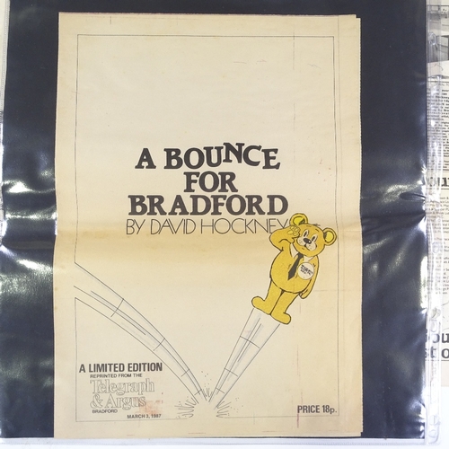 1380 - David Hockney, colour print, a bounce for Bradford, 1987, sheet size 16.5