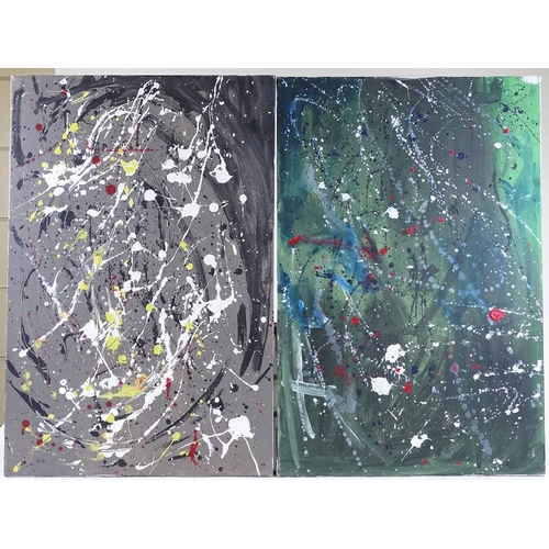 1386 - Pair of acrylics on canvas, abstract studies, unsigned, 20