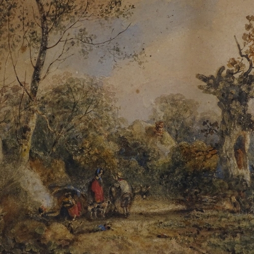 1390 - David Cox Jnr (1809 - 1885), watercolour, pastoral landscape, 7.5