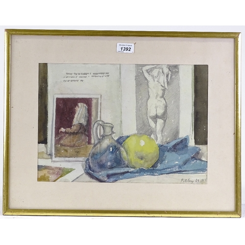 1392 - Roy Petley, watercolour, still life, 1969, signed, 10