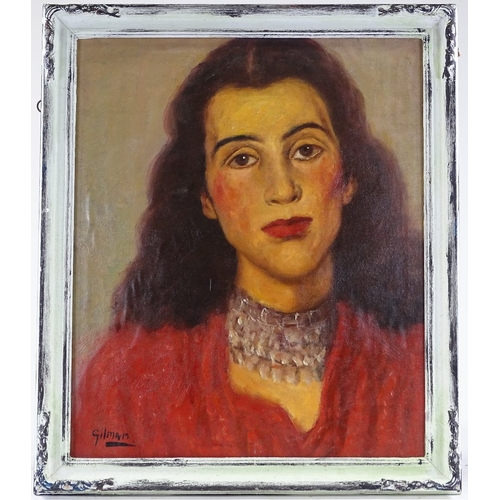 1398 - Peter Gilman (1928 - 1984), oil on canvas, portrait of a young woman, 24