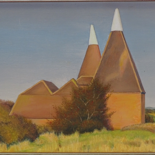 1400 - Margaret Barnard (Rye artist), oil on board, oast houses, signed with monogram, 10