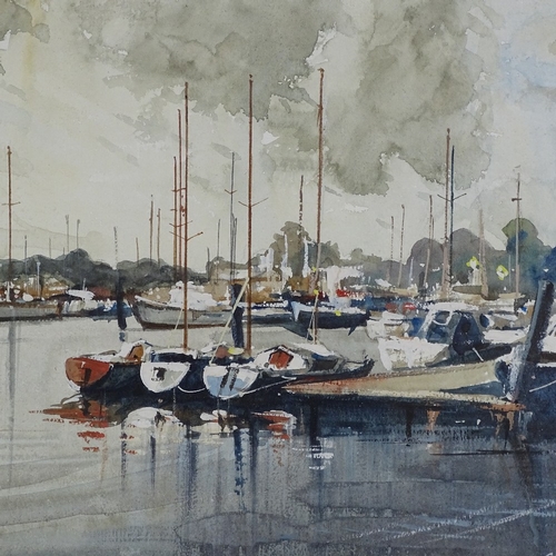 1404 - Charles Whitaker, watercolour, on the Hamble, signed, 14