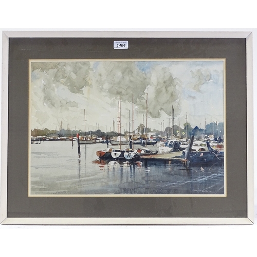 1404 - Charles Whitaker, watercolour, on the Hamble, signed, 14