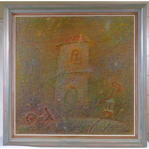 1005 - Akim Levich (Russian born 1933), oil on canvas, house on corner, inscribed verso Kiev, 34