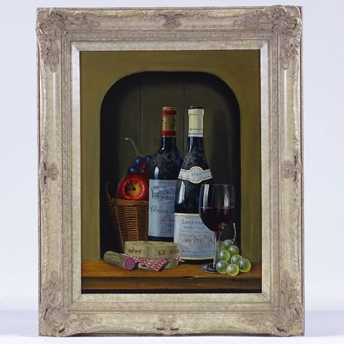 1018 - Peter Kotka (born 1951), oil on panel, santenay, haute-medoc with fruit, signed with Exhibition labe... 