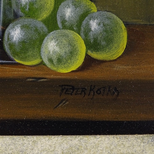 1018 - Peter Kotka (born 1951), oil on panel, santenay, haute-medoc with fruit, signed with Exhibition labe... 