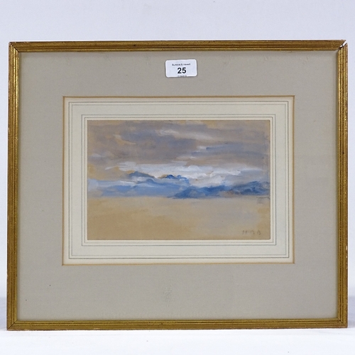 1025 - Hercules Brabazon Brabazon (1821 - 1906), watercolour, landscape, signed with monogram, 6