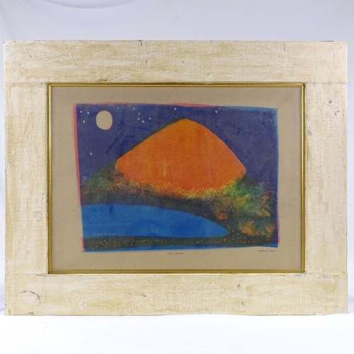 1041 - Michael B White, monoprint, moon mountain, signed in pencil, 18