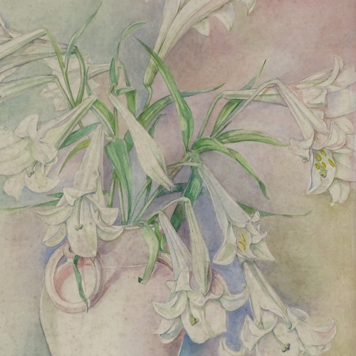 1050 - 20th century English School, watercolour, still life flowers in a vase, unsigned, 23