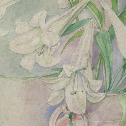 1050 - 20th century English School, watercolour, still life flowers in a vase, unsigned, 23