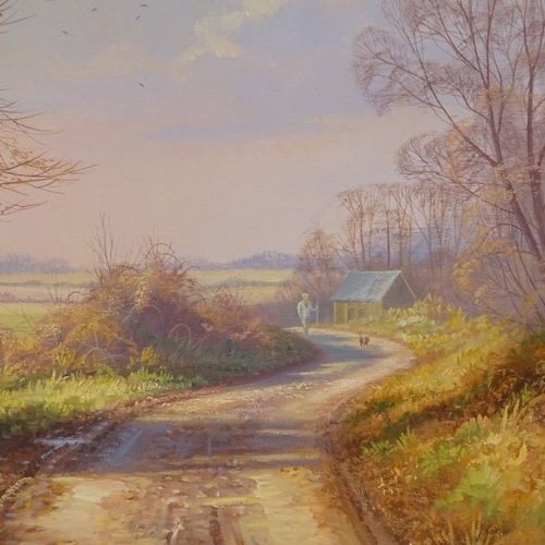 1051 - Christopher Osbourne, oil on canvas, near Cowbeech Sussex, signed, 16