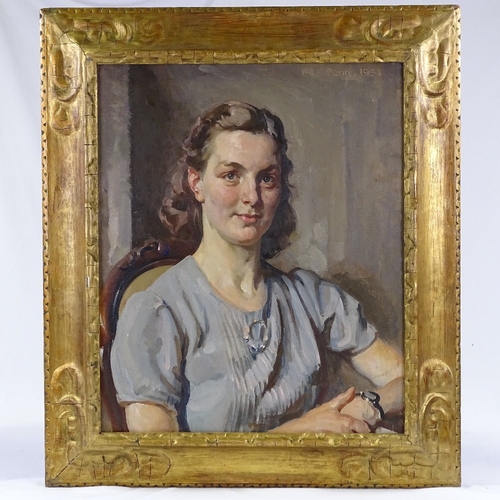 1055 - William Charles Penn (1877 - 1968), oil on canvas, portrait of Elizabeth Mary White, signed and date... 