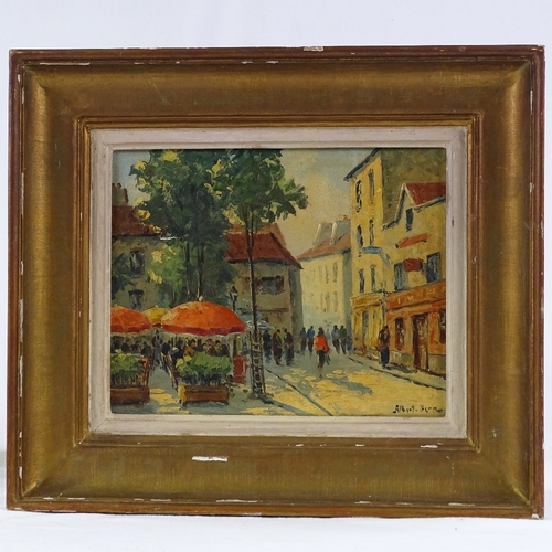 1066 - Albert Berne, oil on canvas, French street scene, signed, 9