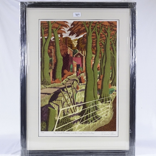 1071 - Simon Palmer, colour print, A Small Farmer and The Large Farm Worker, signed in pencil, no. 111/350,... 