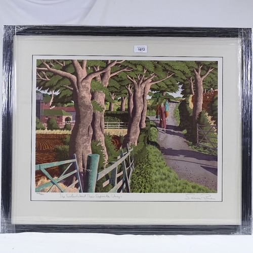 1072 - Simon Palmer, colour print, The Sisters Went Their Separate Ways, signed in pencil, no. 143/350, ima... 