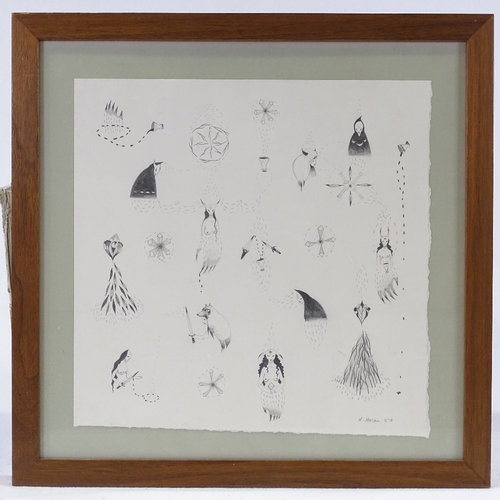 1082 - K Horan, pair of pencil drawings, mythological compositions, signed and dated 2007, largest 13