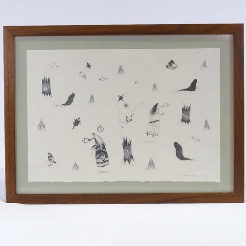 1082 - K Horan, pair of pencil drawings, mythological compositions, signed and dated 2007, largest 13