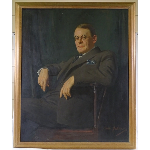 1090 - Cowan Dobson (1894 - 1980), large oil on canvas, portrait of Sir John Alexander Hammerton, an eminen... 