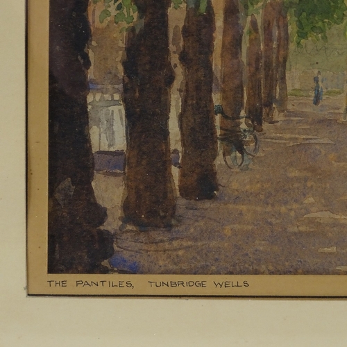 1093 - F A Oakley, watercolour, The Pantiles Tunbridge Wells, signed and dated 1943, 11