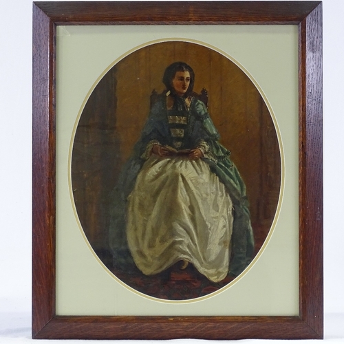 1094 - A pair of 19th century oils on canvas, portraits of women, unsigned, 18