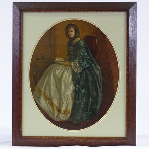 1094 - A pair of 19th century oils on canvas, portraits of women, unsigned, 18