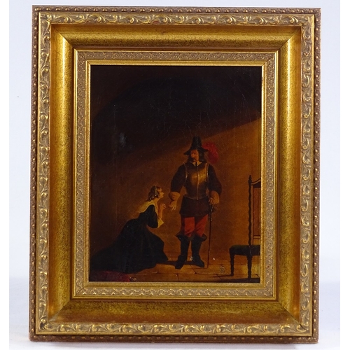 1102 - 19th century oil on canvas, Dutch interior scene, unsigned, 10