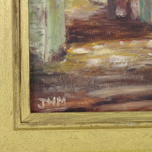 1105 - Oil on board, South African buildings, signed with monogram, 14