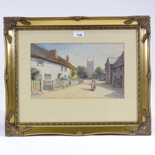 1106 - V M Common, watercolour, street scene South Ealing, signed and dated 1900, 8