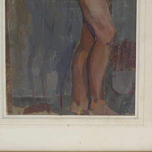 1117 - Early 20th century oil on board, nude life study, unsigned, 14