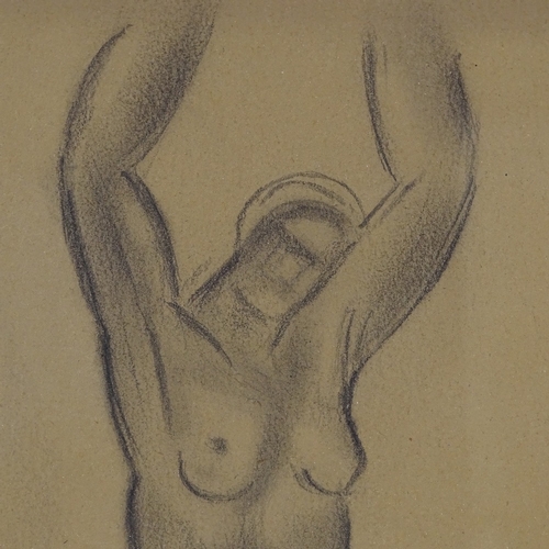 1133 - Mark Gertler, charcoal/pencil, female nude, signed, 10