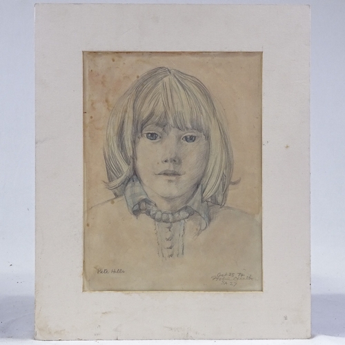 1134 - Isobel Heath, 5 pencil drawings, portrait studies, all signed, mounted (5)