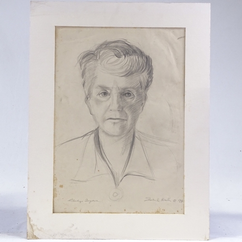 1134 - Isobel Heath, 5 pencil drawings, portrait studies, all signed, mounted (5)