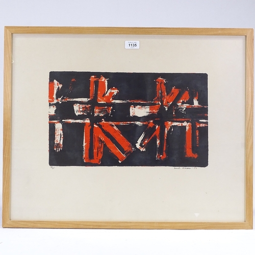 1135 - Denis Bowen, print, abstract, signed in pencil, dated 1956, no. 10/25, image 10