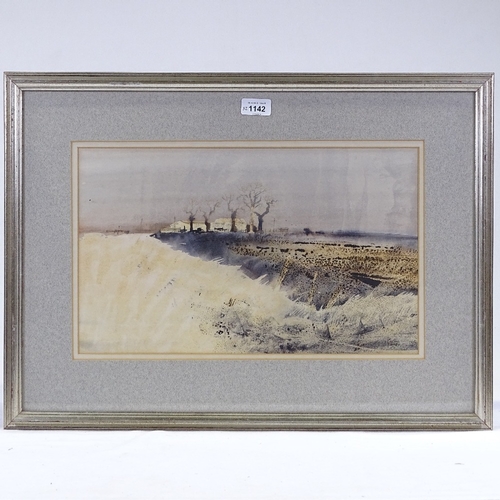 1142 - Colin Kent, 2 watercolours, Kent landscapes, largest 10.5