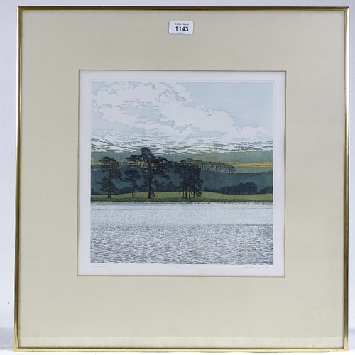 1143 - Phil Greenwood, colour etching, pine water, signed in pencil, 1982, printer's proof, plate 11.5